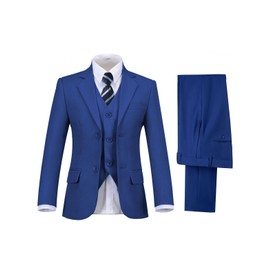 Kids Tuxedo Suits for Boys, Dresswear Ring Bearer Outfit Kids Wedding Dress Clothes, Boys Tuxedo Suit Royal 5PC Size 8