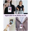 Uniclife Sliding ID Badge Holder Purple Vertical Plastic Card Case