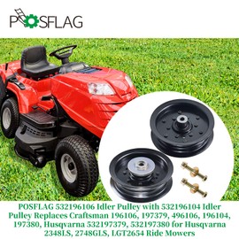 POSFLAG 532196106 Husqvarna Idler Pulley with 532196104 Idler Pulley Replaces 532197379 Husqvarna Idler Pulley, 196106 Idler Pulley Craftsman, 197380, 197379 for Husqvarna Z254 LGT2654 RZ5424 Mowers