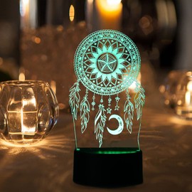 3D Dream Catcher Night Light, 7 Colors Adjust at Will, Acrylic Material, Vivid Modeling, Enrich Your Child's Imagination, Craft Decor Lamp for Birthdays, Gifts for Children