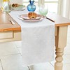 LLCUTESHOP Table Runner European White 32x275cm,Thickened Handmade Embroidery Double Layer