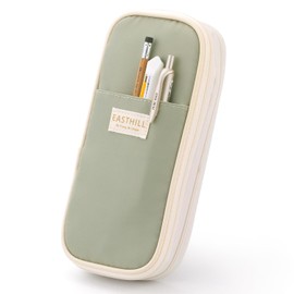 EASTHILL Estuche grande para lápices de gran capacidad, bolsa de papelería para adolescentes y niñas, Verde, Estilo de bolsa con cierre