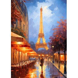 1000 Piece Puzzle for Adults Paris Tower Jigsaw Puzzles 1000 Pieces Eiffel Tower Puzzles for Adults 1000 Pieces Paris Night View Oil Painting Puzzle 1000 Pieces Jigsaw Puzzles 1000 Pieces for Adults