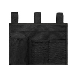 Surblue Bedside Caddy Bed Organizer Hanging Storage Bag Pocket for Bunk Hospital Beds College Dorm Rooms Baby Bed Rails Camp Wheelchairs,4 Pockets,Black