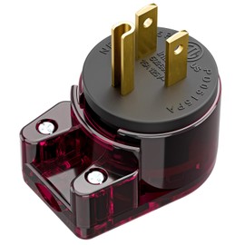 (2xPCS) Right Angle Nema 5-15P 15A 125V AC Plug, [ETL] Easy Assembly 90 Degree USA Canada Male DIY Rewirable 8 Directions Adjustable AC Connector Red and Black