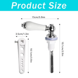 VZU Ceramic Toilet Cistern Lever Flusher for UK Bathrooms, Universal Fit Cistern Lever with Anti-Slip Grip, Traditional Victorian Toilet Flush Handle Replacement for Toilet Wc Cistern Tank