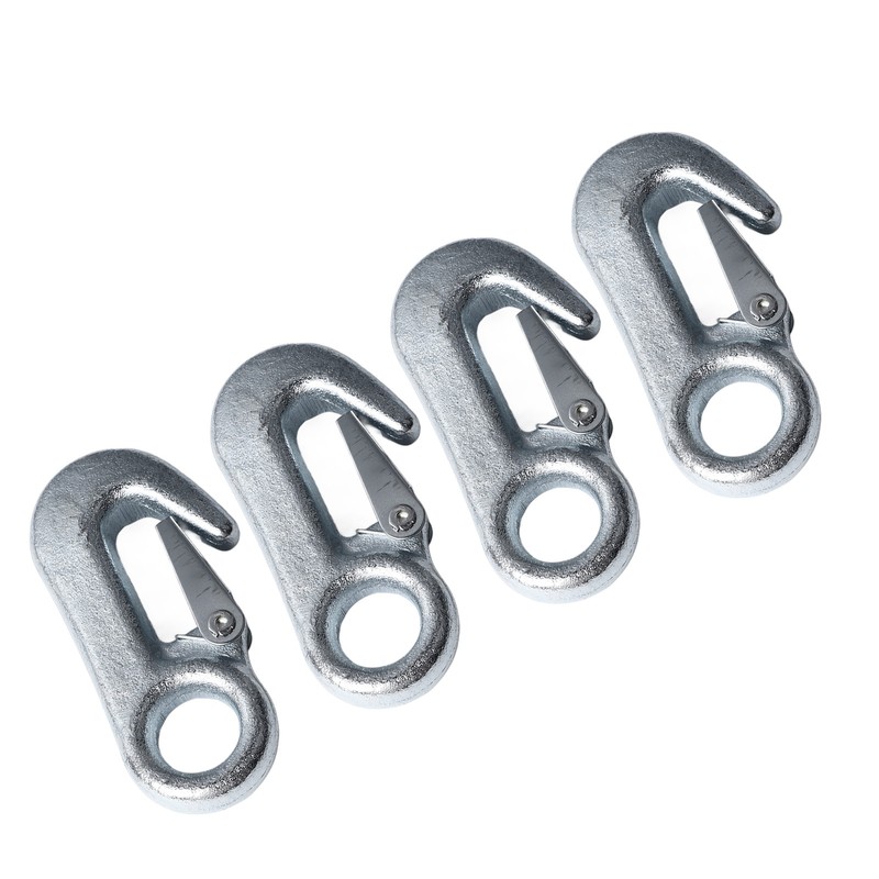 4Pcs Trailer Snap Hook 90mm Iron Tow Hook Safety Chain
