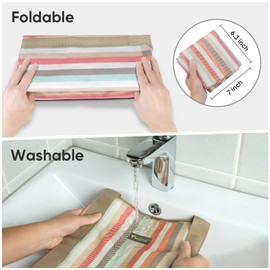 BALEINE Extra Large Storage Tote with Zippers & Carrying Handles, Heavy-Duty Oxford Fabric Moving Bags for Laundry, Space Saving, Storage, Color Stripe