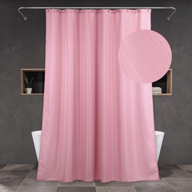 Pink Fabric Shower Curtains for Bathroom: Blush Linen Textured Waterproof Washable Light-Weight Polyester Shower Curtain - Solid Simple Elegant Decorative Bath Curtain Liner - 72x72