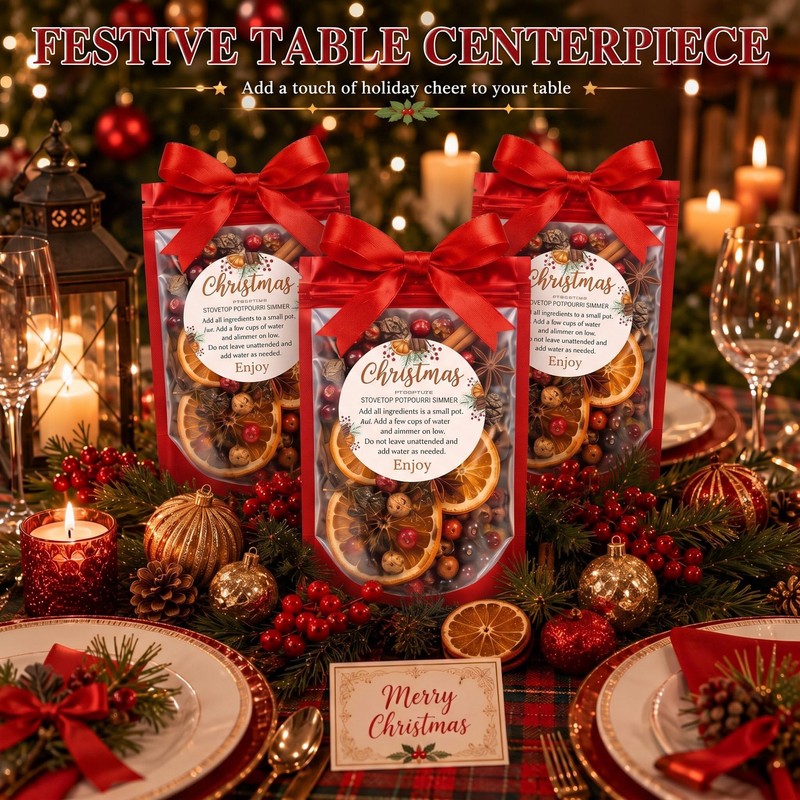 102 Pcs Christmas Stovetop Potpourri Bags Kit, 50 Set Crafts,