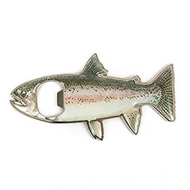 Tinksky Bottle Opener Fridge Magnet Stainless Steel Rainbow Trout Fish Shape 2 in 1