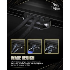 RENO Tie Down Anchors, Fits for Utili-Track Bed Rail System Bed Rail Cleats Compatible with 2005-2024 Frontier / 2004-2024 Titan, Replaces OEM 999T7-ZV00A (Aluminum, Black, 4PCS)