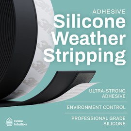 33 Feet Self Stick Silicone Door Seal Strip for Windows, Doors, Glass Shower Door, Sliding Door Weatherstrip Draft Stopper Weather Stripping Tape Roll Exterior Door Frame Sealers