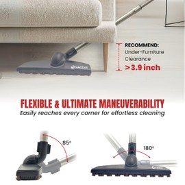 for Miele Hardwood Floor Brush Head – 12” Parquet Twister with Soft Horsehair Bristles, 360° Swivel Vacuum Attachment for Hard Floors – Compatible with Miele C1, C2, C3 Canister Vacuums