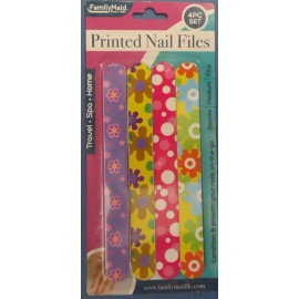 FamilyMaid Printed Nail Files  Emery Boards  4 piece set #23334  NEW