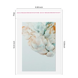 Egofine Self Sealing Cellophane Bags 100 PCS Clear Resealable Sleeves Bags for 9x12 Photo Mats (Bag Size: 9.38x12.4 inches for 9x12 Mats)