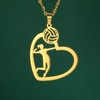 TEAMER Heart Volleyball Player Necklace Delicate Volleyball Pendant Fashion Sports