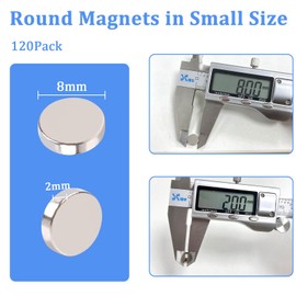 120Pcs 8x2mm Neodymium Magnet Srong,Keukenket Small Rare Earth Magnets,Refrigerator Magnets, Magnets for Whiteboard, Magnets for Crafts, Round Magnets, Mini Magnets, Strong Magnets for Tool Storage