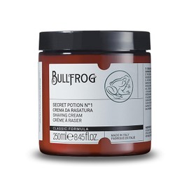 Bullfrog Secret Potion No. 3 "Refreshing" 250ml Shaving Cream - Softens Beard - Leaves Skin Fresh and Smooth - Marine, Woody and Amber Notes - Made in Italy