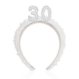 ANBALA 30 Pearl Headband 30th Birthday Gifts Happy 30th Birthday Headband