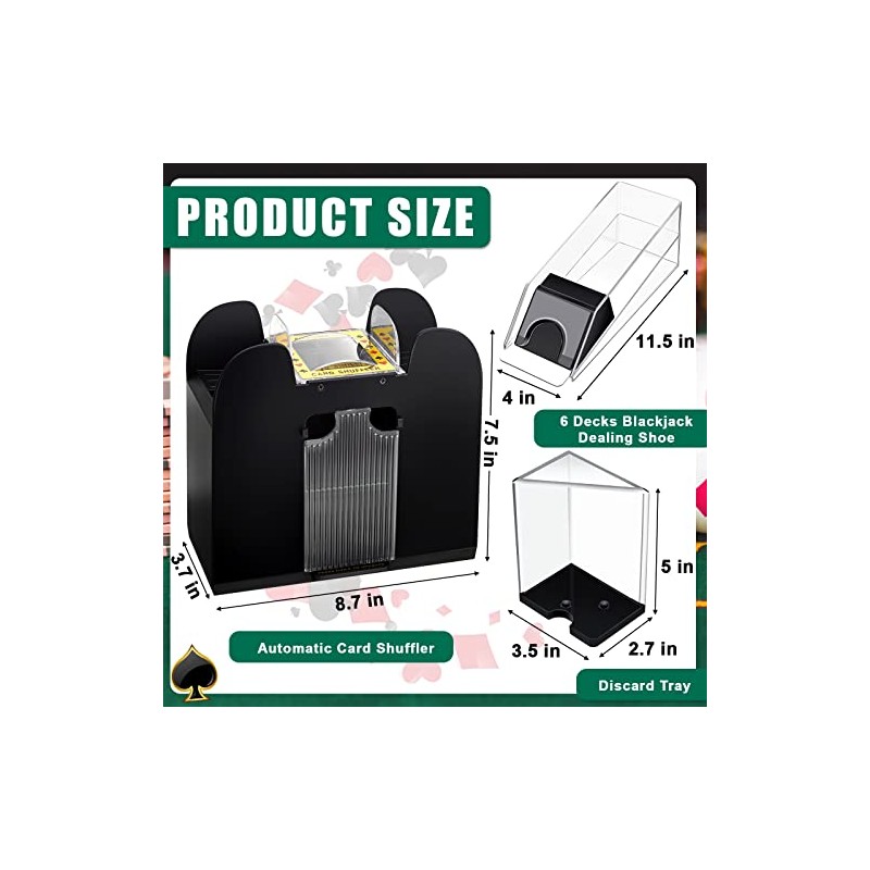 Aoriher Blackjack Game Combo Set, Include Blackjack Layout Felt,Shoe 6