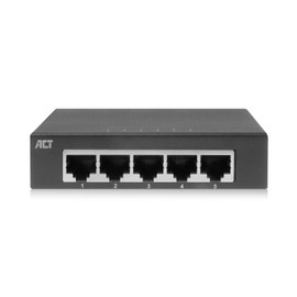 ACT AC4415 5 Port Network Switch, 5 Port Gigabit Ethernet Switch, Port LEDs, 1000Mbps LAN Switch, Metal Housing