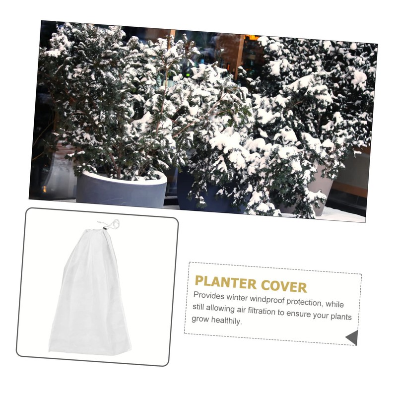 Sosoport 2pcs Plant Protection Cover Greenhouse Frost Guard Drawstring Winter