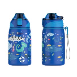 Fjbottle Children's Drinking Bottle Stainless Steel 400 ml - 1-Click Opening, BPA-Free Leak-Proof Thermal Flask, Suitable for Carbonated Drinks, Thermos Flask Boys / Girls for Nursery, School, Travel