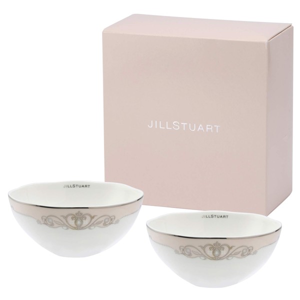 Narumi 51956-21969 Jill Stuart Bowl and Plate Set, 4.3 inches (11 cm), Pink, Stylish, Cute, Wedding Gift, Made in Japan, Gift Box Included