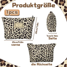 Tasche Leopardenmuster, Kosmetiktasche, 9.84 * 2.75 * 7.87Zoll Reise Kosmetiktasche mit Reißverschluss, Kosmetiktasche Aufbewahrungstasche, für Damen und Mädchen Schminktasche