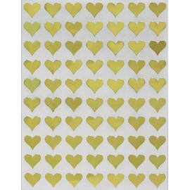 Royal Green Colored Decorative & Metallic Heart Stickers - Scrapbooking Stickers, Packaging Stickers, Arts & Crafts Decorative Sticker Labels for Scrapbooks & More - 0.5 inch, 350-Pack (Gold)
