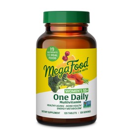 MegaFood Women's 55+ One Daily Multivitamin for Women - with Vitamin A, C, D3 & E for Optimal Aging Support - Plus Real Food - Bone & Immune Support Supplement - Vegetarian - 120 Tabs