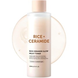 Rice Ceramide Glow Milky Toner, Facial Moisturizing Liquid for Glass Skin Niacinamide Brightening Essence, Milk Skin Barrier Nourishing Lotion, Dryness Care Glass Complexion, Radiant Dewy Glow