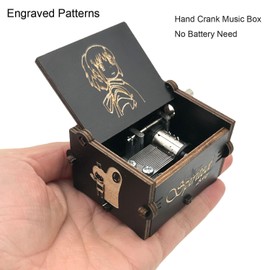 Pursuestar SpAway Always with me Wood Music Box, Hand Crank Engraved Vintage Wooden Musical Box Gift for Birthday Valentine Wedding Christmas Thanksgiving Day