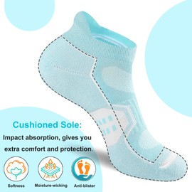 SAPJYA Ankle Socks for Women Athletic Running Low Cut Socks Comfort Cushioned 5 Pairs