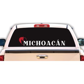 Western Decal Michoacán Mexico Stickers para Trocas Calcomanias para Autos Mexican Stickers for Trucks and Cars Estilo Ranchero con Caballo (4" x 20")