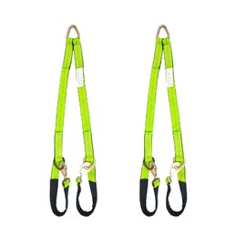 Mytee Products (2 Pack) V-Bridle Strap 2" x 4' w/Snap Hooks w/Cordura Sleeve and Axle Straps, D Ring Middle, for Car Hauler, Rollback, Flat Bed, Tow Truck, Wreck & Recovery