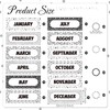60 Pcs Monthly Headliners Painted Dots on White Months of