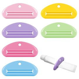 6 Pcs Toothpaste Squeezer Set, Plastic Toothpaste Saver, Hanging Toothpaste Dispenser, Tube Wringer Fits Tubes Up to 2.5" Wide, Easy Squeeze & No Rollback, Hanging Hole for Space Saving