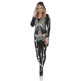 UNDERWRAPS - Disfraz de esqueleto con capucha para mujer, talla S