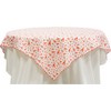 Lobster 54" INCH White Square Table Topper: Red Crawfish Pattern