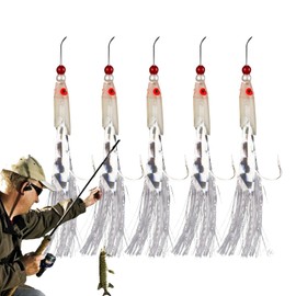 Fish Lures for Bass | 5X Boat Fishing Lures Luminous - Angling Enthusiasts Saltwater Swimbait, Realistic Feathers for Trout, Pike, Salmon, Walleye