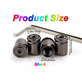 WADY 4 Pcs Tire Valve Caps, Tire Valve Stem Caps, Auto Wheel Cap Sets with Rubber Seal, Universal Vehicle Accessories Fit for Cars, Trucks, Motorcycles, Bicycles (Black)