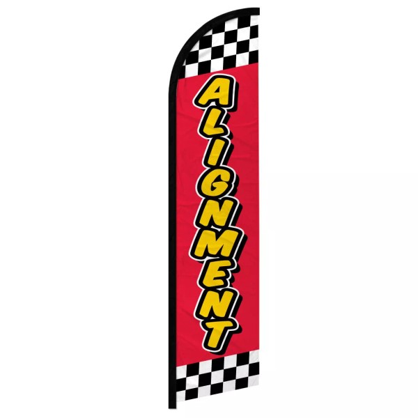 Unbranded Alignment Windless Advertising Swooper Flag Mechanic Flag RED/CHECKER