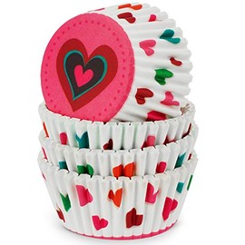 MoNiRo Paper Muffin Cases - Cupcake Baking Mould Made of Paper Hearts Motif - Muffin Mould - Cupcake Mould - Paper Cases - Cupcake Cases - Muffin Mould - Baking Cups - Muffin Moulds