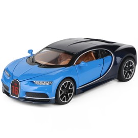 Bugatti Supercar Model Children's Alloy car Simulation car Boys Toy car Gift Jewelry Collection（Blue）