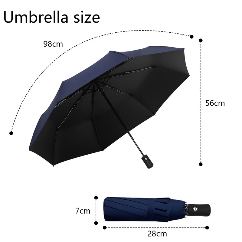 EEPLUYTY Umbrellas, Automatic Umbrella, Pocket Umbrella, Open-Close with 8 Ribs,