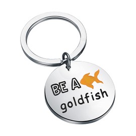 FOTAP Be A Goldfish Keychain Inspire Gift Believe Keychain Motivational Gift (Goldfish Keychain)