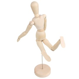 SHANOER 12 Inch Wooden Human Mini Mannequin with Flexible Joints Artist Sketch Drawing Model Manikin Art Doll