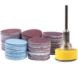 Yakamoz - Juego de 100 discos de lija de 1 pulgada (1 pulgada), paquete surtido de papel de lija con soporte de placa para herramienta giratoria Dremel
